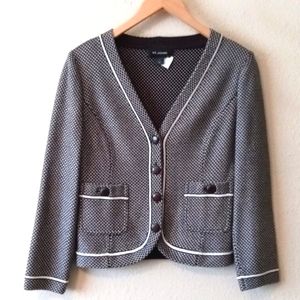 St. John Collection Black and White Trim Knit Blazer